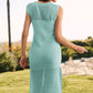 Slit Round Neck Sleeveless Sweater Dress