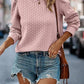 Textured Round Neck Long Sleeve Sweatshirt