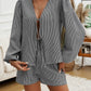 Devine Tied Long Sleeve Top and Shorts Set