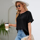 Round Neck Short Sleeve Blouse