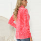 Shiny Tie-Dye Half Button Long Sleeve T-Shirt