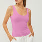 Be Cool Raspberry Rose Scoop Neck Wide Strap Tank