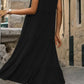 Decorative Button Tiered Tank Dress