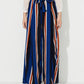 Side Slit Contrast Wide Leg Pants