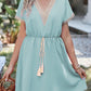 Tassel V-Neck Short Sleeve Dress