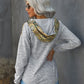 Full Size Floral Drawstring Half Snap Hoodie
