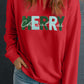 MERRY CHRISTMAS Contrast Long Sleeve Sweatshirt