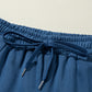 Drawstring Elastic Waist Straight Leg Pants