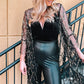 Sequin Open Front Sheer Cardigan