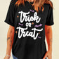 Letter Graphic Round Neck Short Sleeve T-Shirt