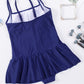 Full Size Ruched Square Neck Sleeveless One-Piece Swimwear
