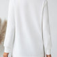 Side Slit Round Neck Long Sleeve Blouse