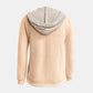 Full Size Waffle-Knit Contrast Long Sleeve Hoodie