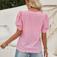 Twisted Heart V-Neck Short Sleeve Blouse