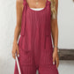 Mandy Texture Adjustable Strap Overalls with Pockets