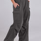 Elastic Waist Wide Leg Pants with Pockets