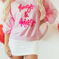 Valentine’s Day Blush Pink HUG AND KISSES Round Neck Sweatshirt