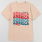 Full Size AMERICA Round Neck Short Sleeve Tan T-Shirt