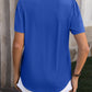 Ruched Square Neck Short Sleeve Blouse