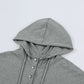 Drawstring Quarter Snap Cap Sleeve Hoodie