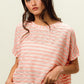 BiBi Braid Striped Short Sleeve Round Neck T-Shirt - Brand BiBi