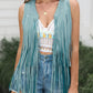 Fringe Open Front Vest Coat