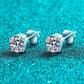 2 Carat Moissanite Rhodium-Plated Stud Earrings