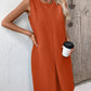 Pocketed Round Neck Sleeveless Mini Dress