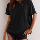 Lovelet Exposed Seam Round Neck Half Sleeve T-Shirt