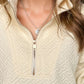 Textured Half Zip Long Sleeve Sweatshirt