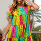 BiBi Leopard Short Sleeve Tiered Dress - Brand BiBi