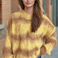 Openwork Round Neck Long Sleeve Sweater