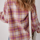 Plaid Collared Neck Button Up Shacket