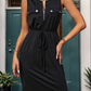 Slit Round Neck Sleeveless Mini Dress