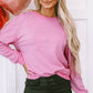 Pearl Round Neck Dropped Shoulder Sweatshirt