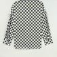 Checkered Collared Neck Long Sleeve Shirt
