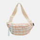 Contrast Plaid Polyester Crossbody Bag