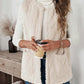 Fuzzy Open Front Vest with Pockets