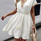 Devine Contrast Trim V-Neck Short Sleeve Mini Dress
