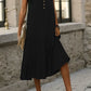 Decorative Button Tiered Tank Dress