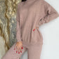 Turtleneck Long Sleeve Top and Drawstring Pants Sweater Set