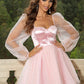 Sweetheart Neck Balloon Sleeve Mini Dress
