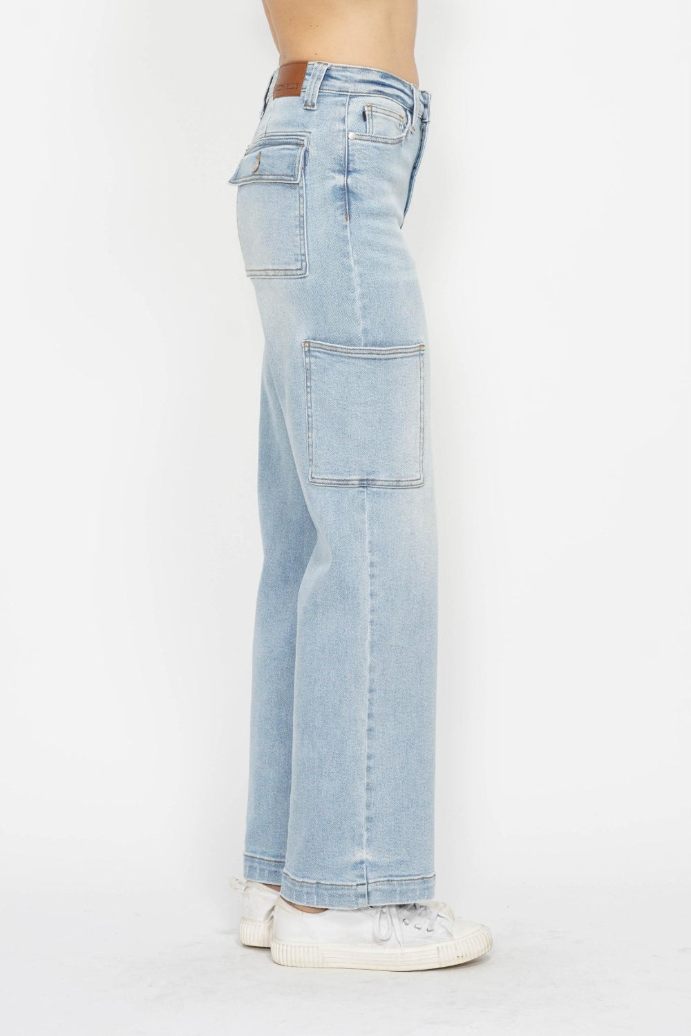 Judy Blue Full Size High Waist Straight Cargo Jeans *