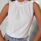 Tied Eyelet Mock Neck Tank