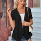 Eyelet Open Front Short Sleeve Cover Up