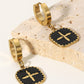 Jack & Din Plus Sign Square Shape Drop Earrings