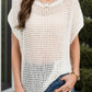 Openwork Round Neck Short Sleeve Cover-Up
