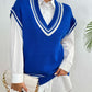 Contrast Trim V-Neck Sweater Vest
