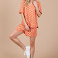 Ces Femme Checkered Round Neck Top and Shorts Set