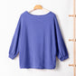 Texture V-Neck Long Sleeve Top